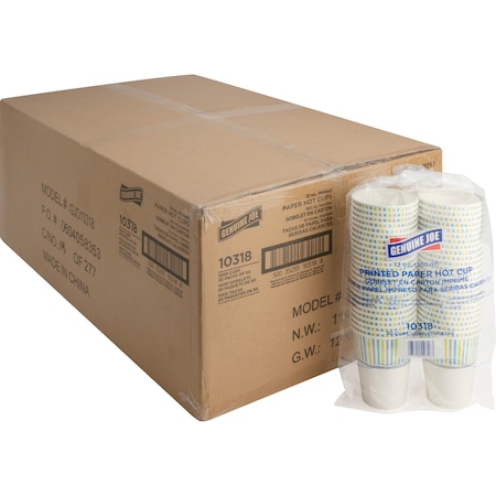 Genuine Joe Hot Cup 12 fl oz Assorted Paper, PK1000 10318CT